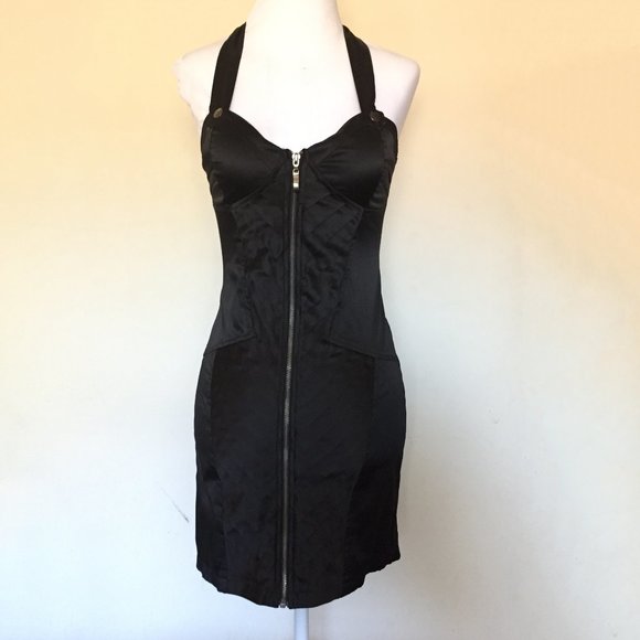 Entry Black Lace Up Corset Halter Dress Small - Picture 1 of 9